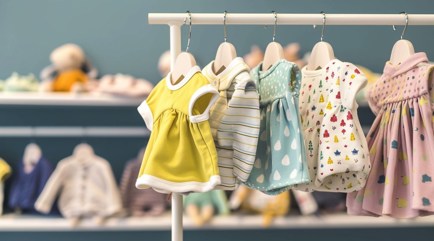 adorable newborn clothes on rack